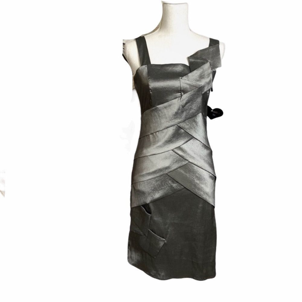 Chica Metallic Silver Dress NWT
